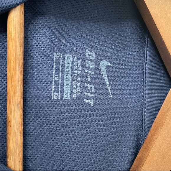 Men’s XL /TG Nike Dri Fit Blue & White long sleeve polo shirt - Picture 3 of 5